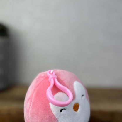 Squishmallow Keyring Clip Bagcharm - Pink Penguin Squish Mini Piper 4"