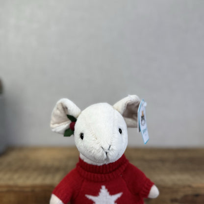 Jellycat Merry Mouse With Jumper - Christmas Soft Toy Retired New With Tags 8"