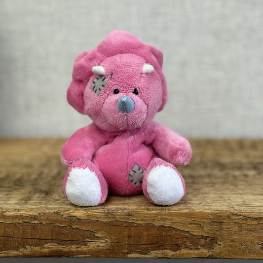 Blue Nose Friends Pudge Pink Triceritops Plush - Rare Pink Dinosaur Beanie Toy