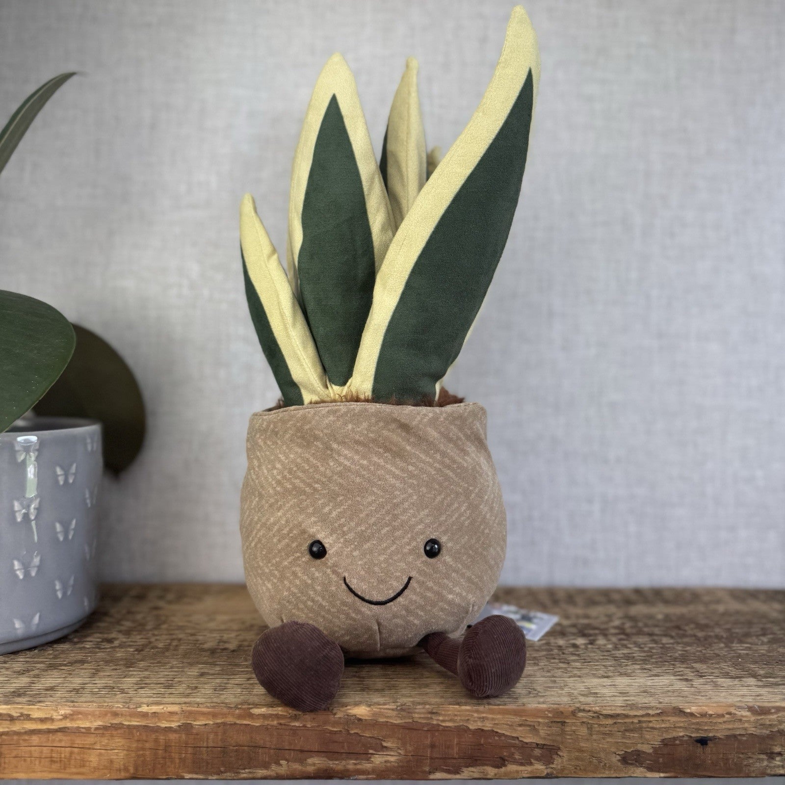Jellycat Amuseable Snake Plant - Large Potted Plant Plush Beanie Retired 16”