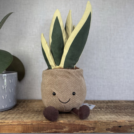 Jellycat Amuseable Snake Plant - Large Potted Plant Plush Beanie Retired 16”