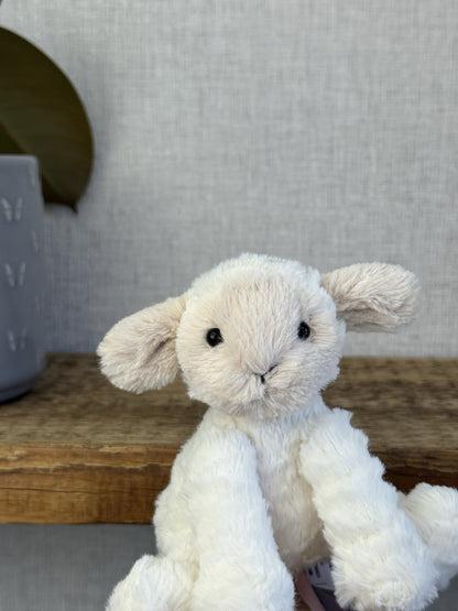Jellycat Tiny Baby Fuddlewuddle Lamb - Baby Pocket Pal Beanie White Lamb 4” (#1)