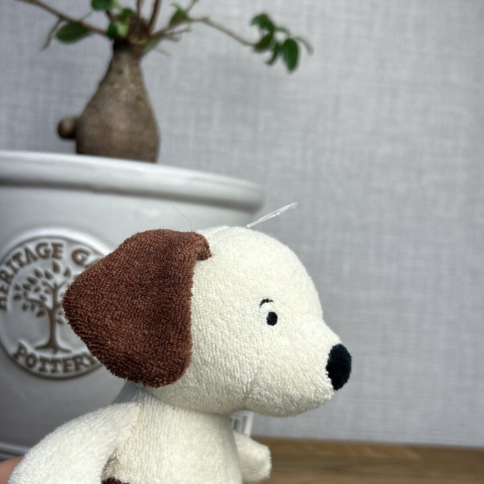 Jellycat Rumpus Puppy Dog Rattle Comforter Soft Brown Cream Plush Beanie - NEW