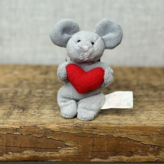 Russ Berrie & Co Miniature Vintage Beanbag Mouse 1990s Pocket Size Beanbag 3"