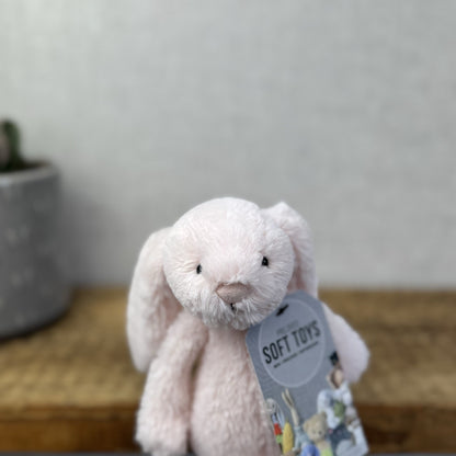 Jellycat Bashful Bunny Rattle Baby Pink- Baby Pink Small Rabbit Rattle Toy 8”