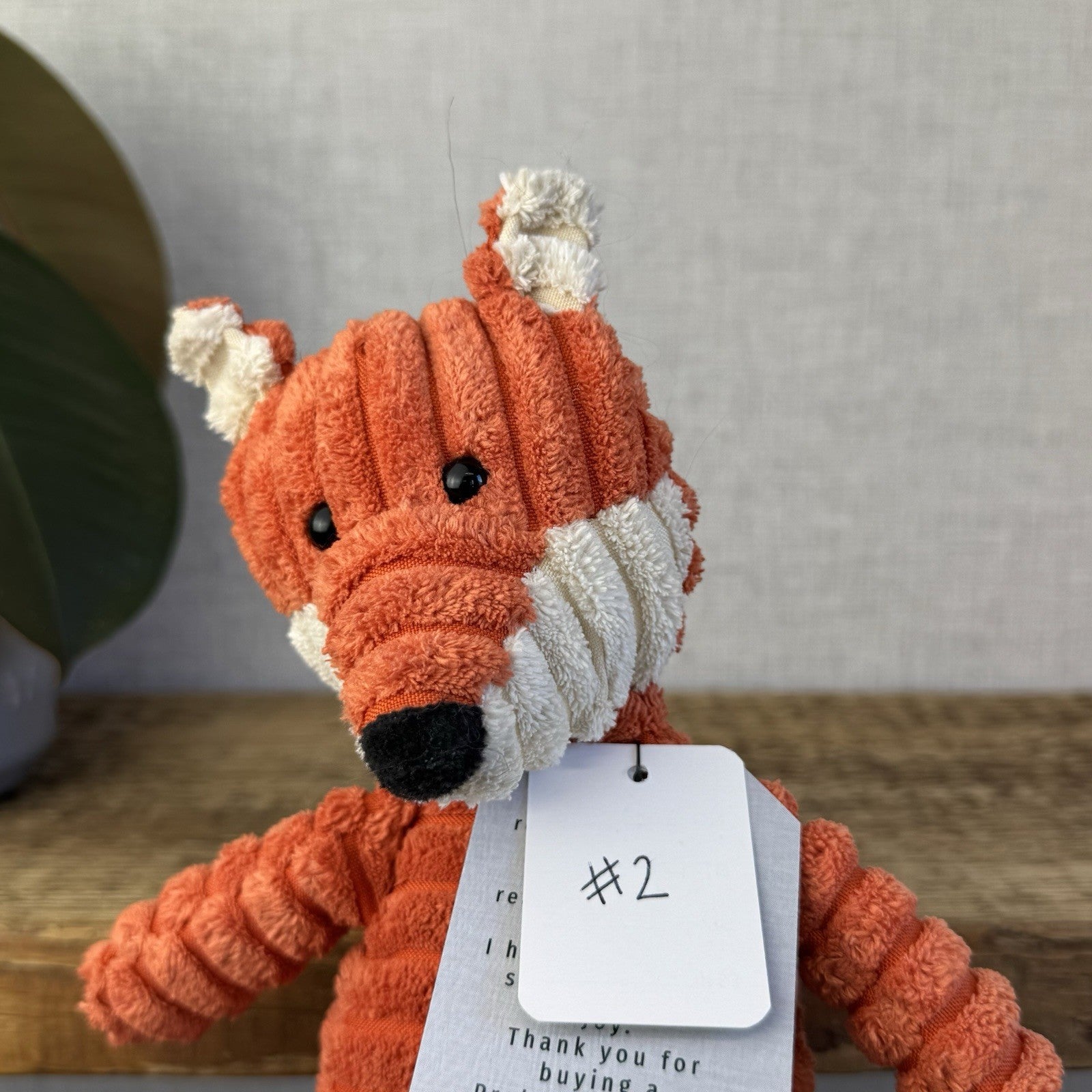 Jellycat Small Cordy Roy Fox - Small Orange Corduroy Fox Beanie Plush 8" (#2)