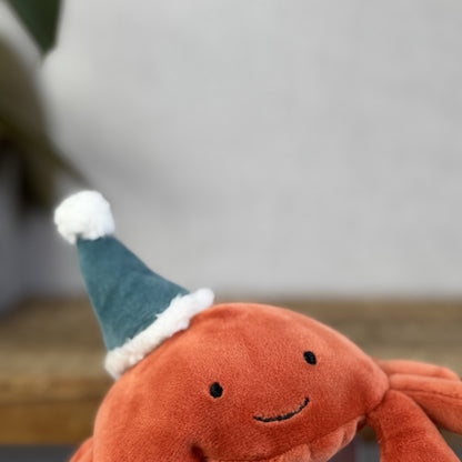 Jellycat Celebration Crustacean Crab Red Crab Soft Toy In Hat Cute Retired 5”