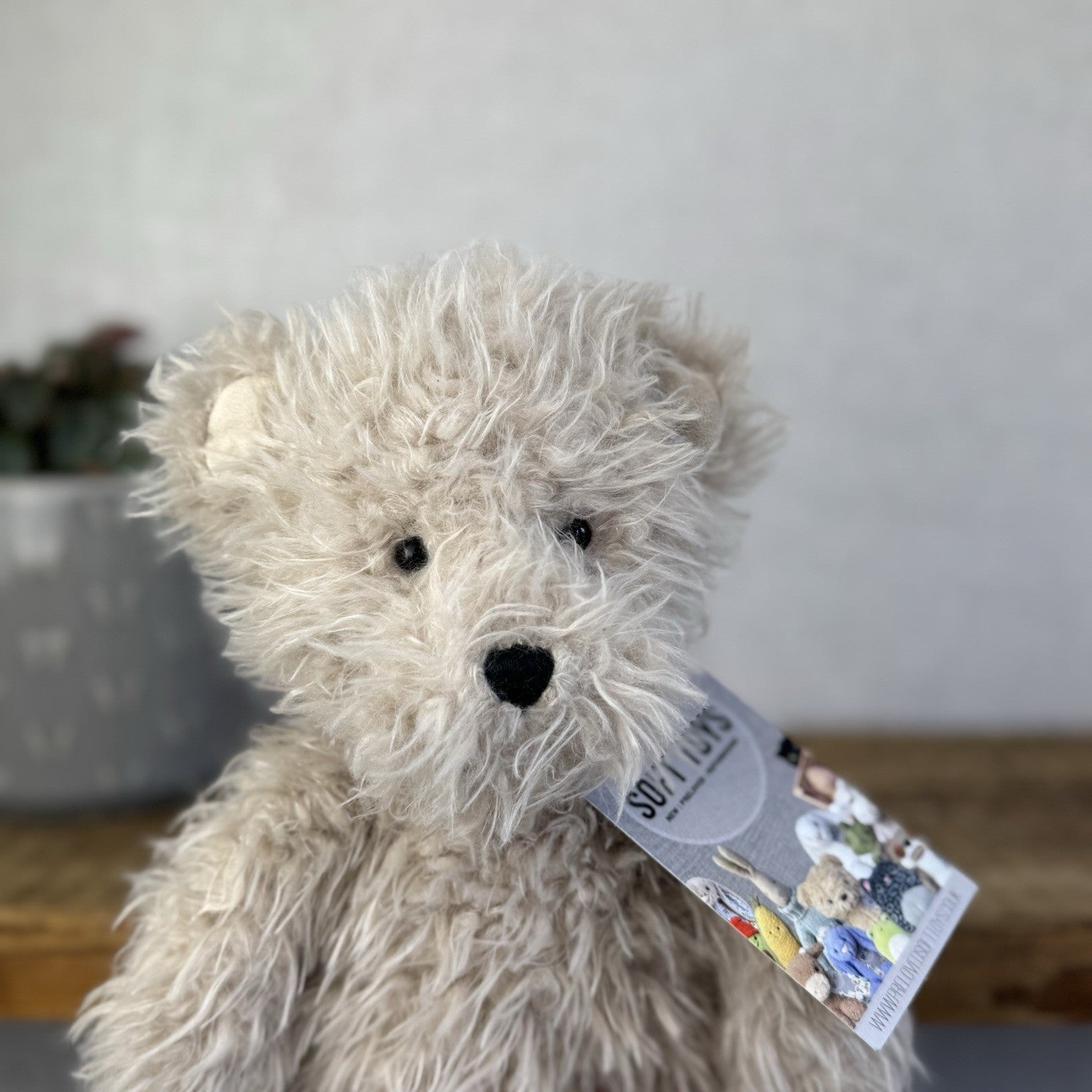 Jellycat Angora Cocoa Bear - Fluffy Medium Beige Bear Soft Toy Retired 12"