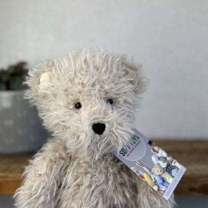 Jellycat Angora Cocoa Bear - Fluffy Medium Beige Bear Soft Toy Retired 12"