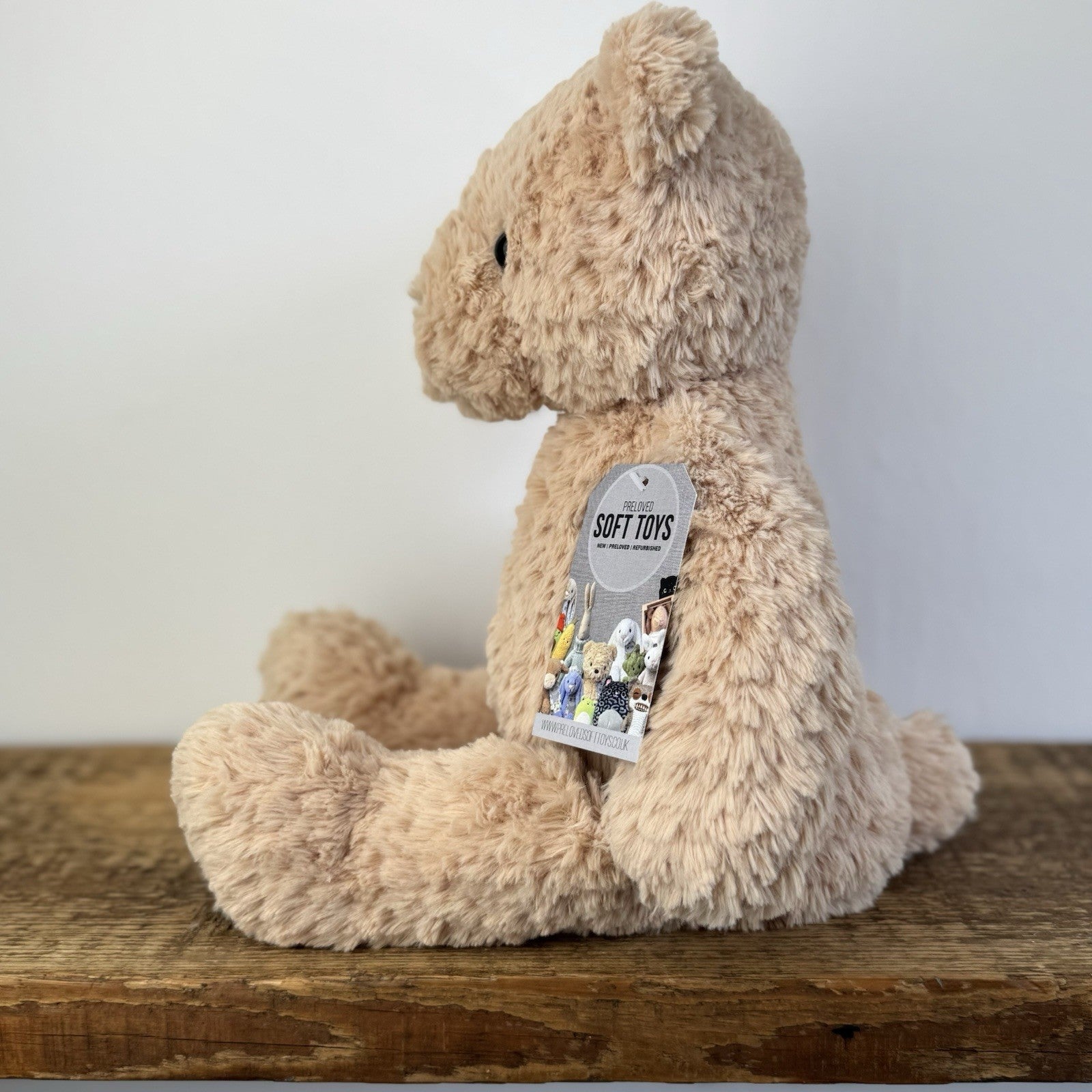 Jellycat Medium Finley Bear Soft Toy Textured Light Sandy Bear Soft Toy 16"