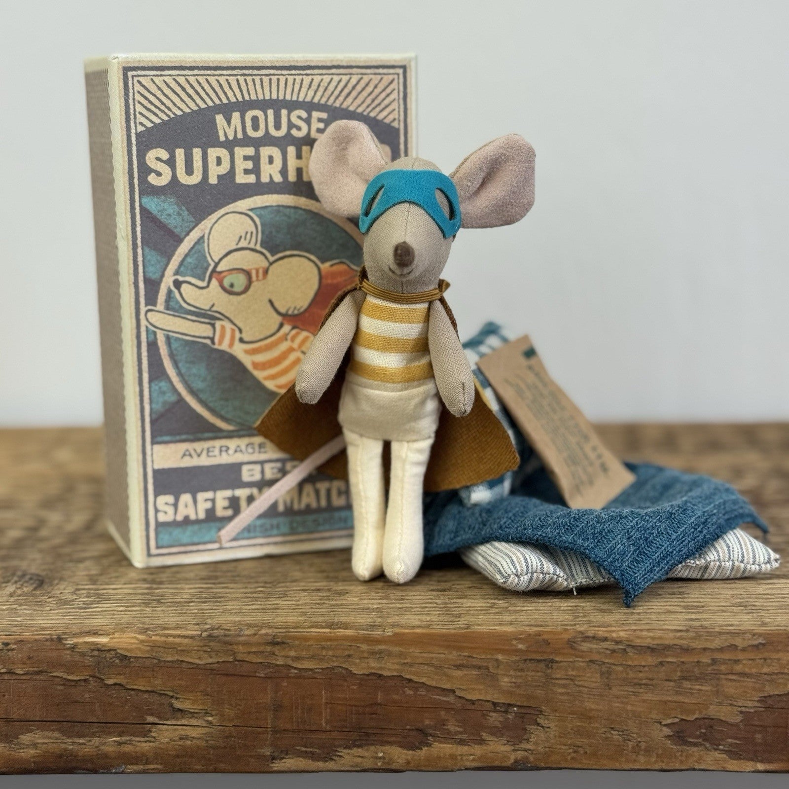 Maileg Superhero Mouse - Big Brother In Matchbox - New In Box