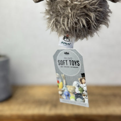 Jellycat BonBon Owl - Brown/grey Small Fluffy Owl Soft Toy - Bird Tiny 5” (#2)