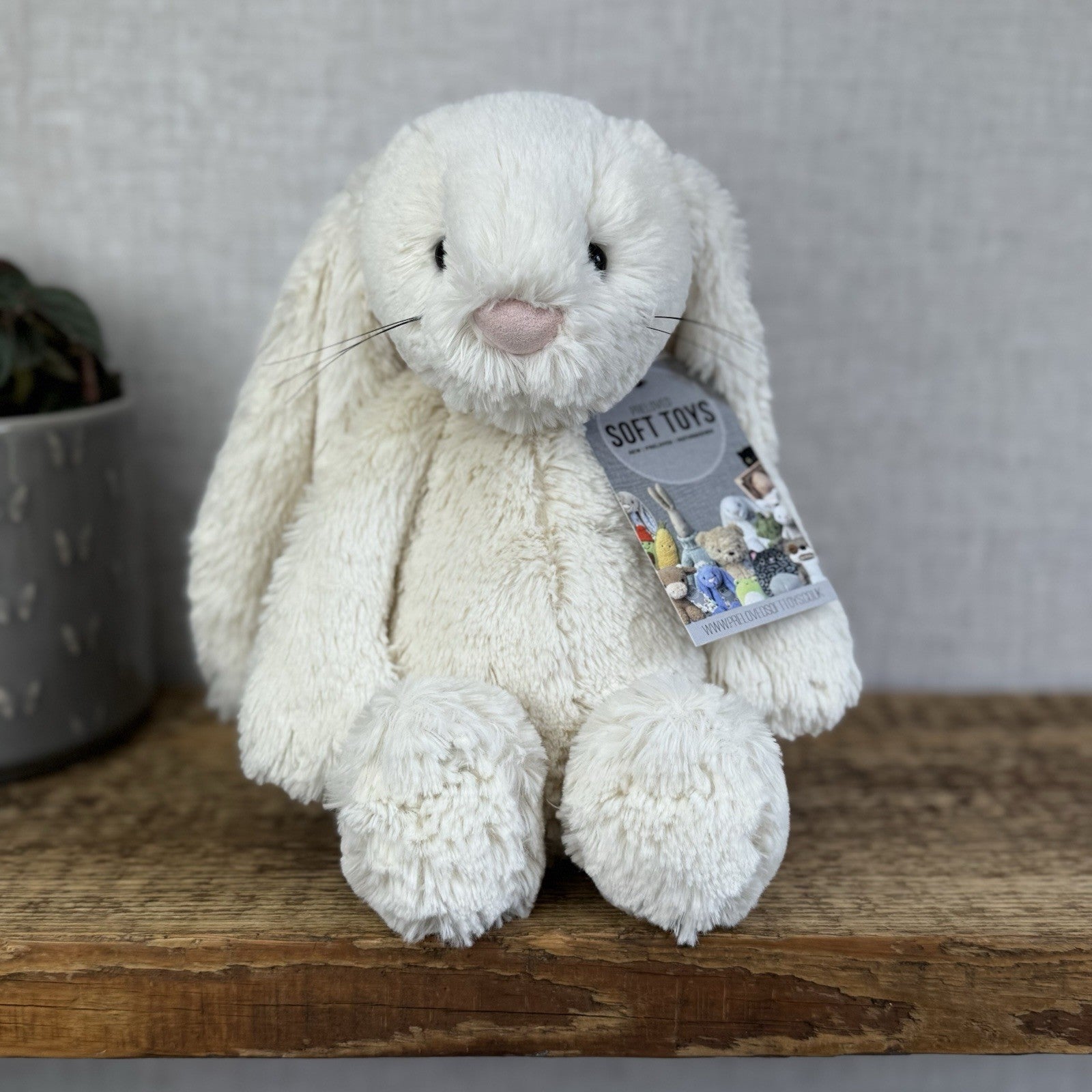 Jellycat Medium Cream Bashful Rabbit - Old Bashful With Whiskers Rare 12”