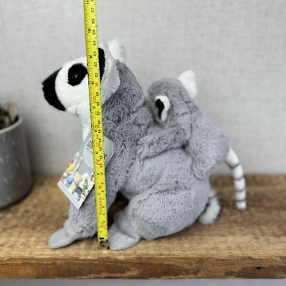 Ark Toys Premier Ring Tailed Lemur Soft Toy With Baby Lemur On Back - NWOT