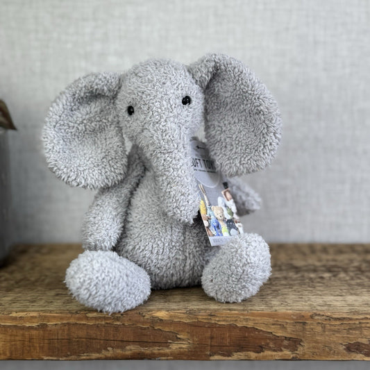Jellycat Chou Chou Elephant - ChouChou Grey Beanie Textured Soft Elephant 10”