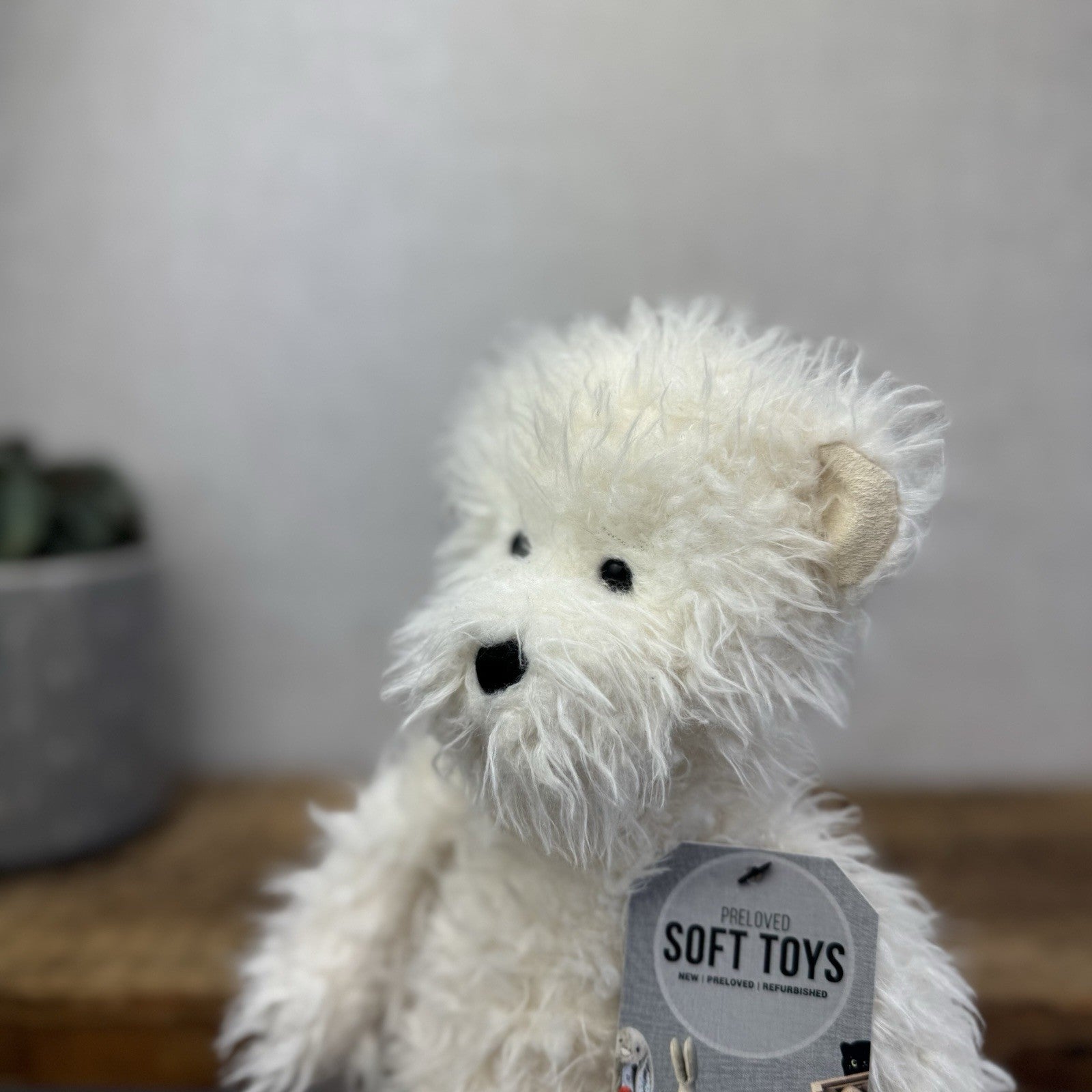 Jellycat Angora Blizzard Bear - Fluffy Medium White Bear Soft Toy Retired 12"