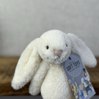 Jellycat Small Bashful Cream Bunny Rabbit - Small Off White Rabbi Plush 8"