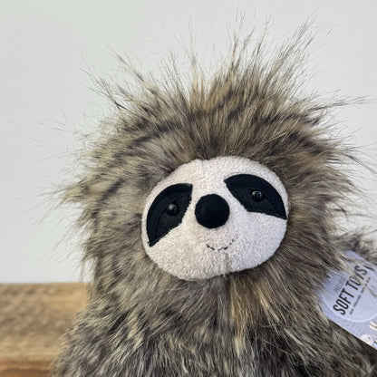 Jellycat Cyril Sloth - Fluffy Grey/brown Sloth Soft Toy Retired Rare Beanie 14”