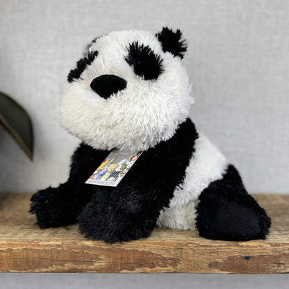 Jellycat Medium Truffles Panda Black White Soft Panda Cushion Vintage Plush 14”