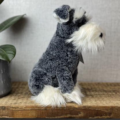 Jellycat Lawrence Schanuzer - Grey Sitting Fluffy Schnauzer Dog Beanie Soft Toy