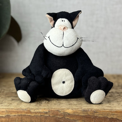 Jellycat Small Bumble Cat - Small Suede Black Cat  Retired Rare Vintage Mini 6”