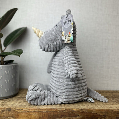 Jellycat Medium Cordy Roy Rhino - Large Grey Beanie Rhino Plush 14"