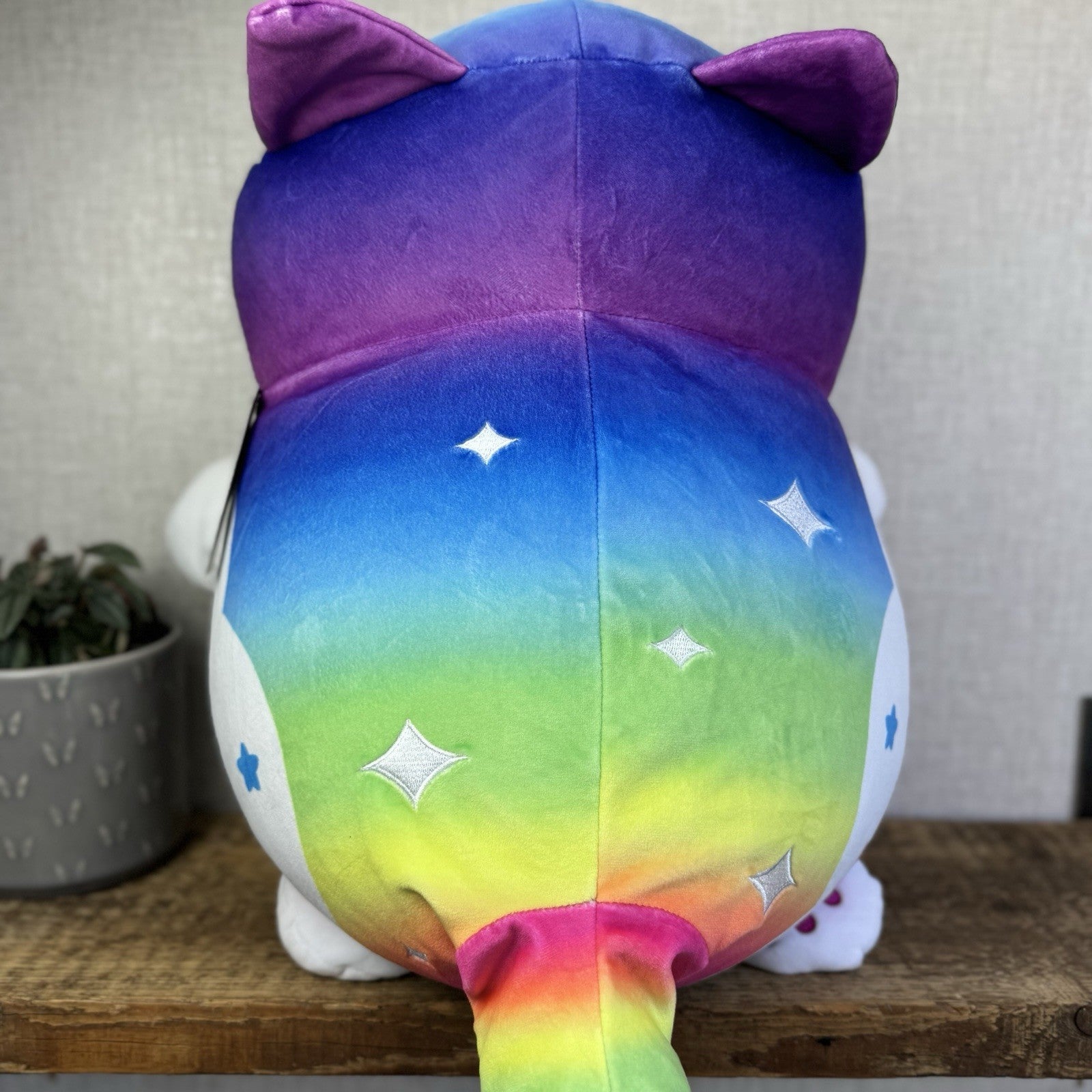 Jumbo Aphmau MeeMeows Galaxy Cat - Rainbow Cat Huge Squishmallow Plush Rare 16"