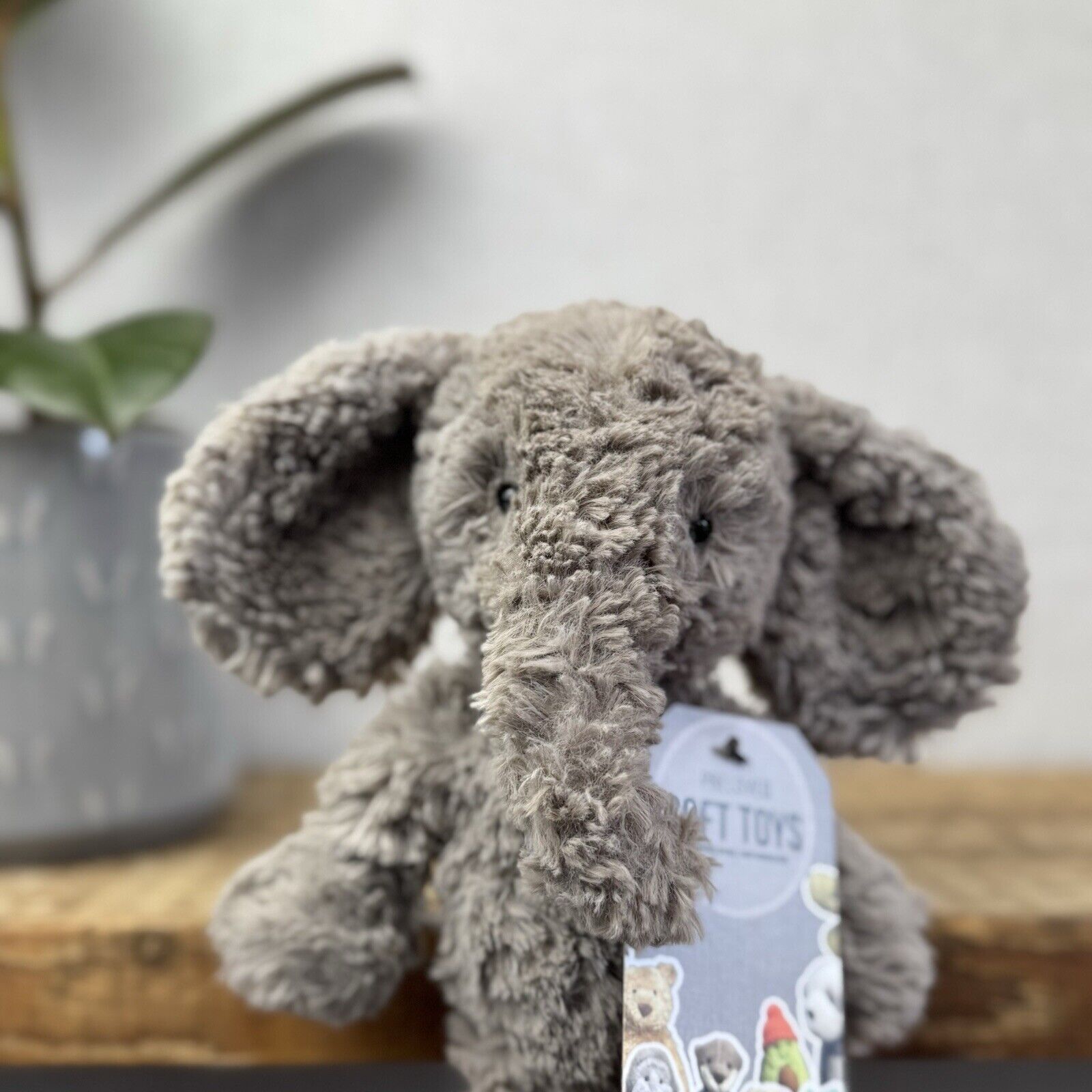 Jellycat Small Mumble Elephant - Small Dark Grey Texture Jellycat Elephant 9"