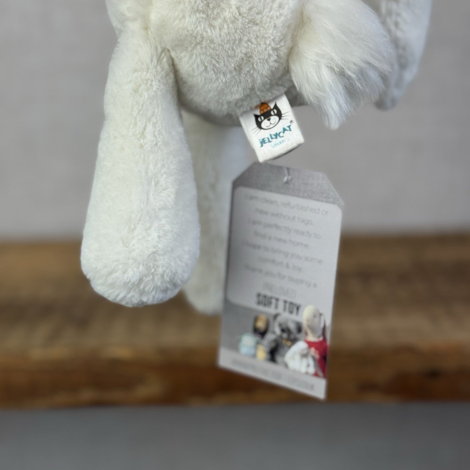 Jellycat SMALL White Smudge Bunny Rabbit - White Company White Bunny Smudge 10”