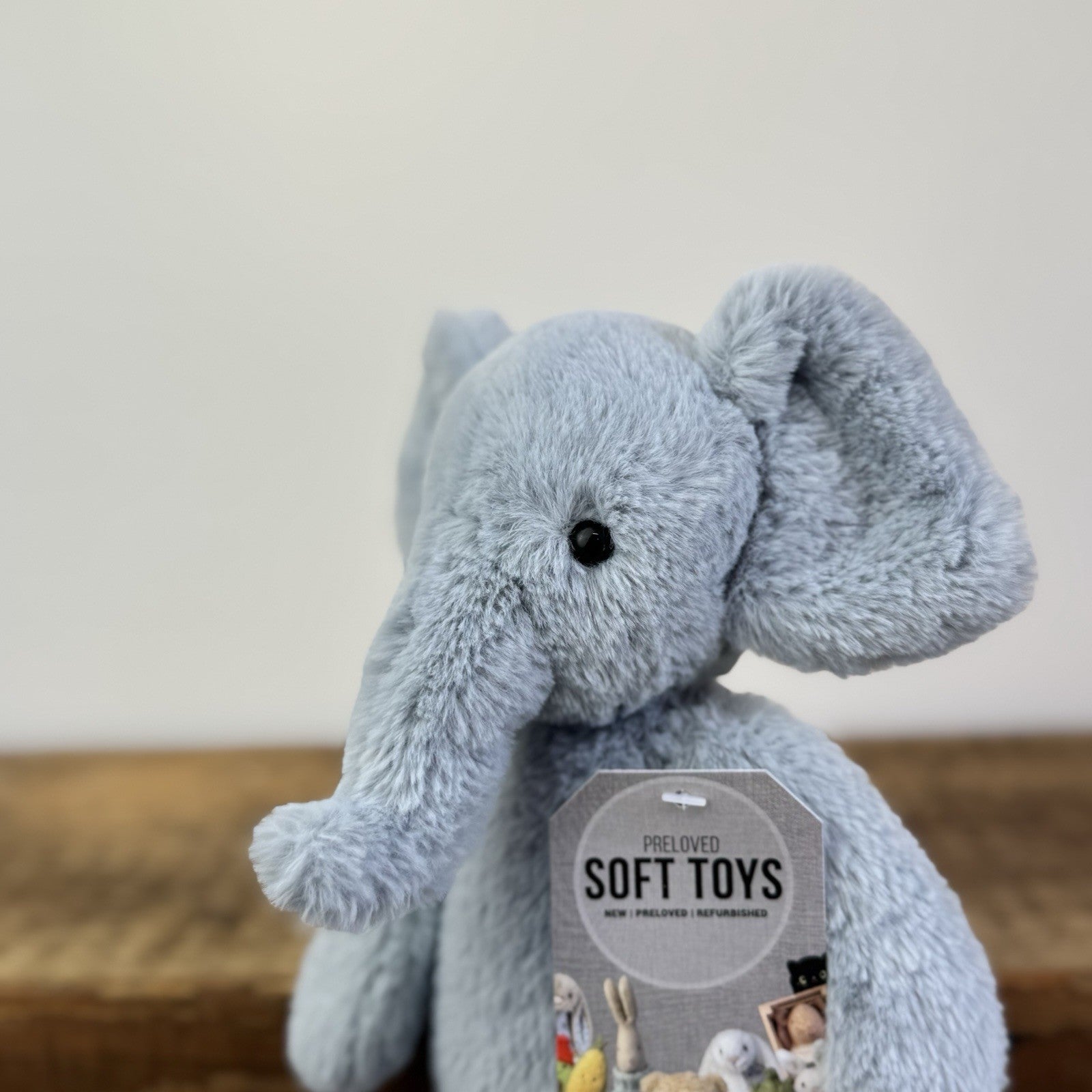 Jellycat Small Bobbie Elephant - Snugglet Baby Blue Super Soft Elephant 11”