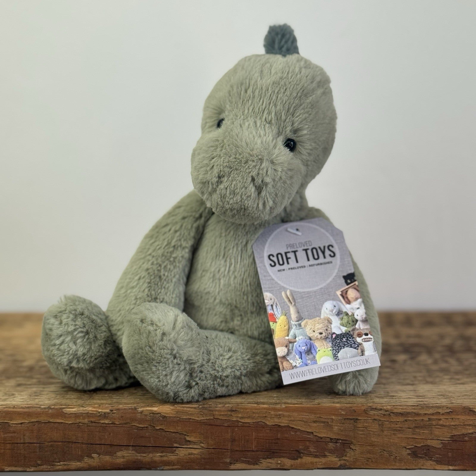 Jellycat Small Boyd Dino - Snugglet Green Super Soft Dinosaur Retired 11"