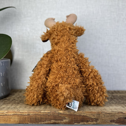 Jellycat Monty Moose - US Exclusive Curly Moose Reindeer Plush Beanie Rare 16"