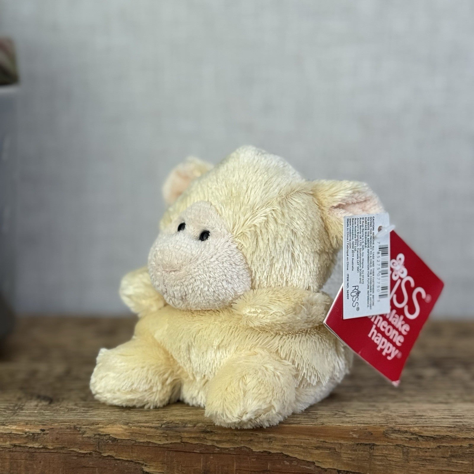 Russ Berrie Luvvies - Lamb/sheep Small Pudding Beanbag Soft Toy With Tags 5”