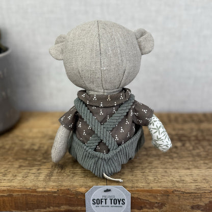 Mamas & Papas X Laura Ashley Bear - Scandinavian Baby Boy Bear Green Leaves Rare