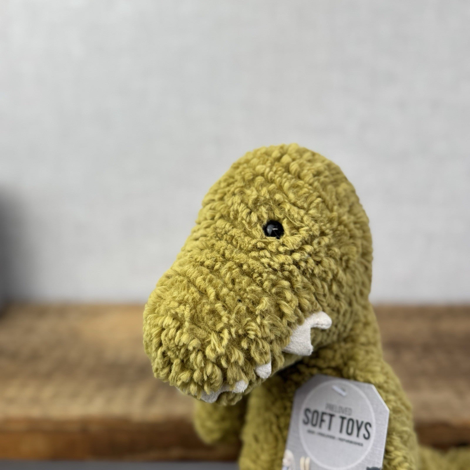 Jellycat Quangle Wangle Dinosaur - Green Textured Sitting Dinosaur Beanie 12"