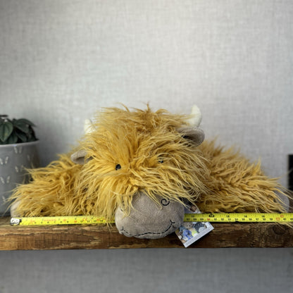 Jellycat Medium Truffles Cow - Fluffy Cow Cushion - Highland Cow 16”