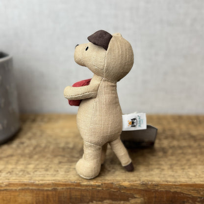 Jellycat Mini Messenger Puppy Dog - Dog Holding Heart Mini Linen Pup Retired 8"