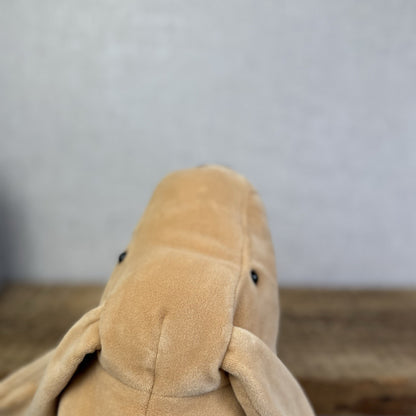 Jellycat Large Mellow Mallow Dog - Beige/Sand Squishy Dog Soft Beanie Toy 12"