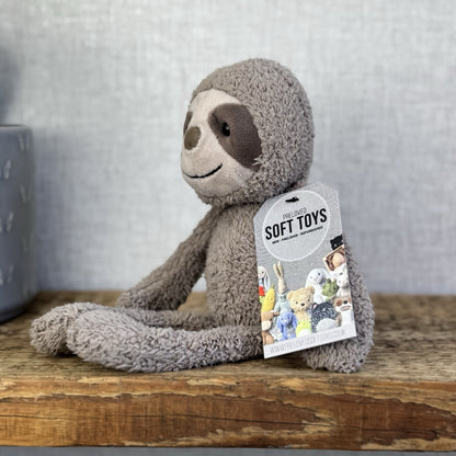 Jellycat Woogie Sloth - Small Grey Beanie Sloth Plush Rare Collectible Cute 10”