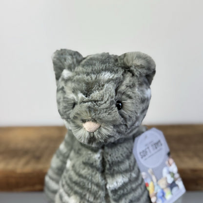 Jellycat Bashful Tabby Kitten - Grey Tabby Cat Soft Toy US Exclusive NWOT 12"