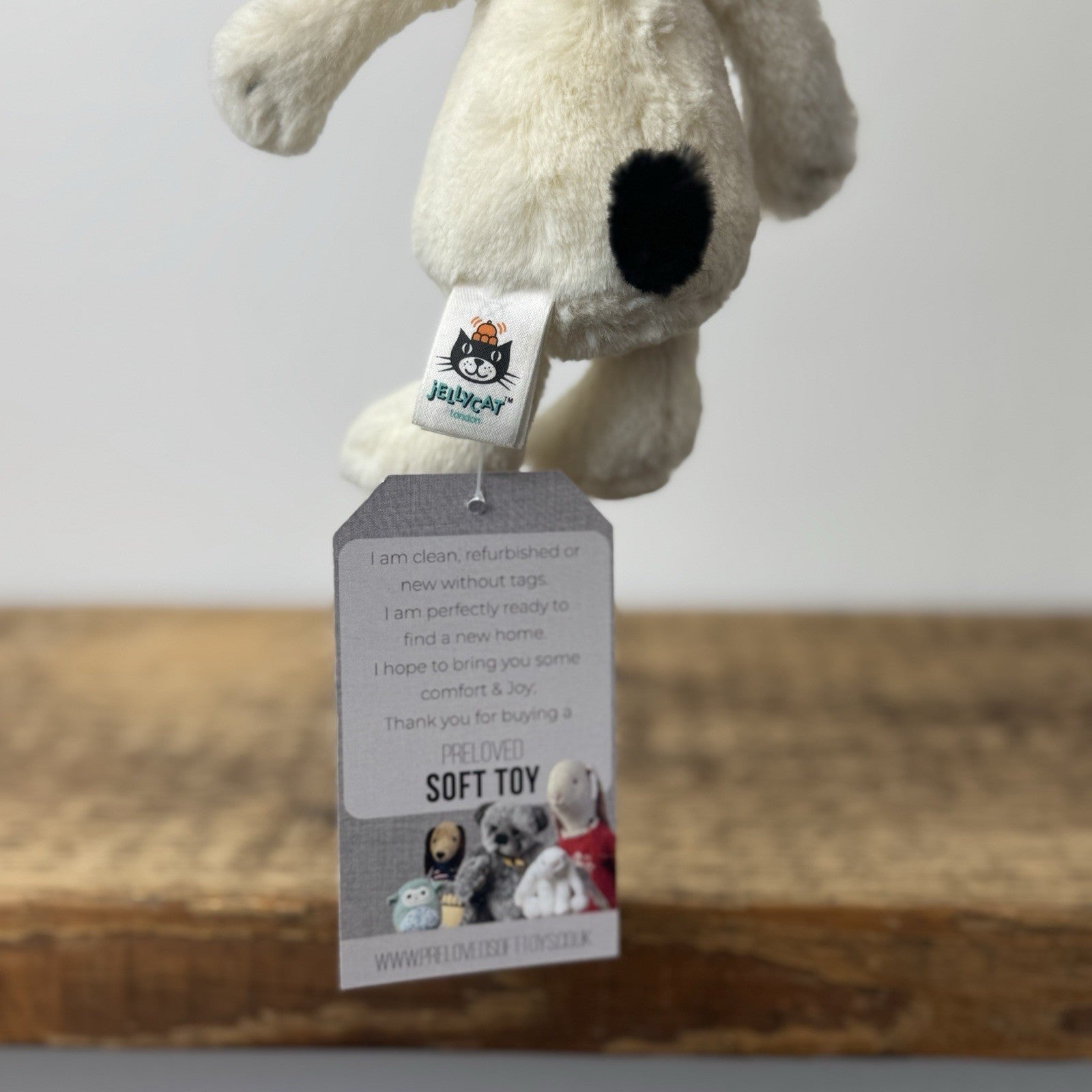 Jellycat Tiny Bashful Pup - Mini Cream/Black Puppy Dog Plush Retired 6" Mini