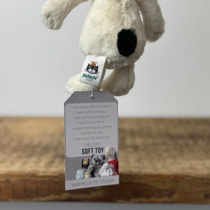 Jellycat Tiny Bashful Pup - Mini Cream/Black Puppy Dog Plush Retired 6" Mini