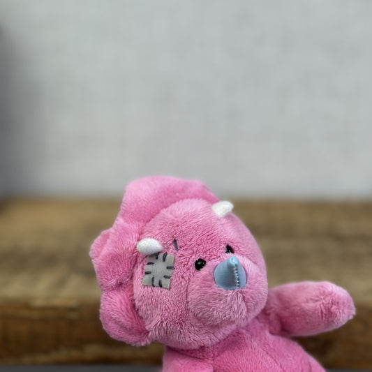 Blue Nose Friends Pudge Pink Triceritops Plush - Rare Pink Dinosaur Beanie Toy
