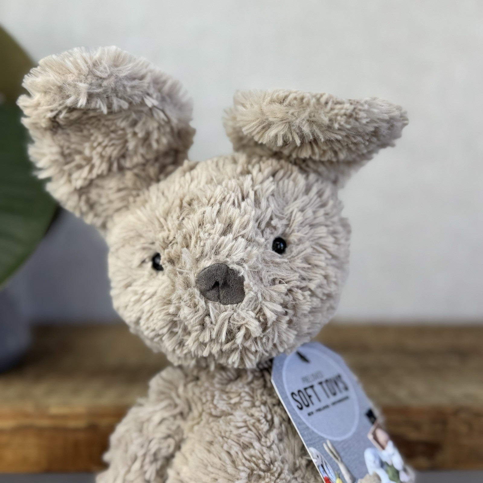 Jellycat Beige Iggle Squiggle Mumble Bunny Rabbit - Small Textured Beanie 10"