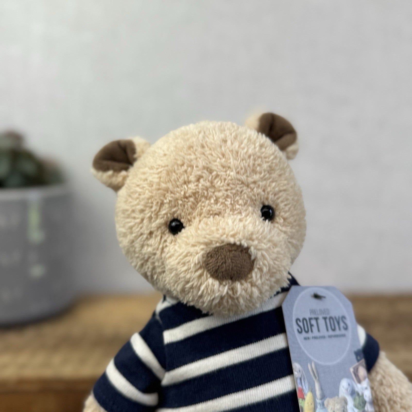 Jellycat Breton Bear - Little Jellycat Textured Bear Navy Striped Jumper NWOT