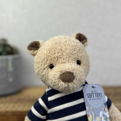 Jellycat Breton Bear - Little Jellycat Textured Bear Navy Striped Jumper NWOT