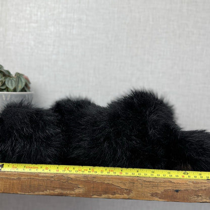 Russ All Black Fluffy Cat Sassy - Green Eyes Realistic Black Cat Plush Rare 15”