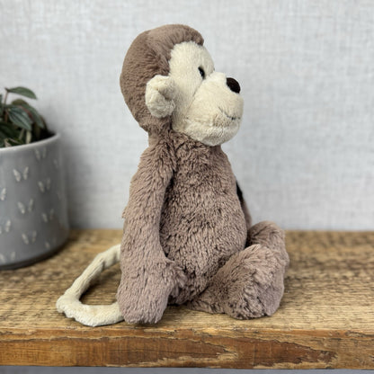Jellycat Medium Bashful Monkey - Medium Beanie Monkey Soft Toy Plush NWOT 12"