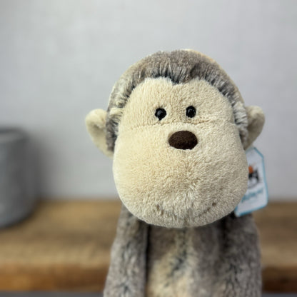 Jellycat Medium Mattie Monkey - Woodland Grey/Brown Mix Monkey With Tags 16"