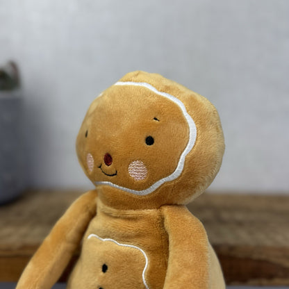 Bunnies By The Bay - Christmas Gingerbread Man Beanie Plush Toy New Without Tags